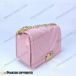 کیف پاسپورتی شنل مدل گلدوزی هفتی متوسط صورتی