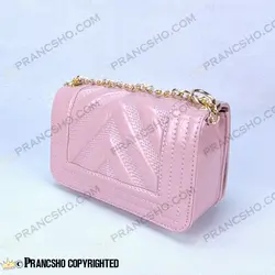 کیف پاسپورتی شنل مدل گلدوزی هفتی متوسط صورتی