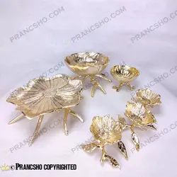 ست ظروف پذیرایی لوتوس طلایی براق با ضمانت ثبات رنگ