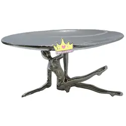 شیرینی خوری یک طبقه طرح بالرین نشسته نقره ای