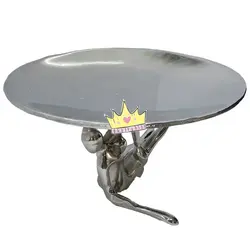 شیرینی خوری یک طبقه طرح بالرین نشسته نقره ای