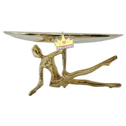 شیرینی خوری یک طبقه طرح بالرین نشسته نقره ای