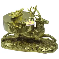 شکلات خوری پذیرایی طلایی طرح تندیس گوزن و صخره