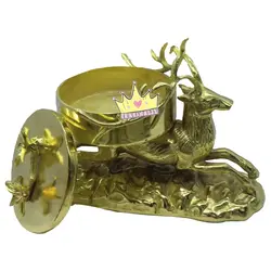 شکلات خوری پذیرایی طلایی طرح تندیس گوزن و صخره