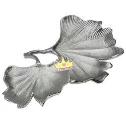 ظرف پذیرایی طرح برگ مرداب نقره‌‌ای