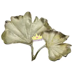 ظرف پذیرایی طرح برگ مرداب طلایی براق