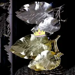 ظرف پذیرایی طرح برگ درخت گردو طلایی