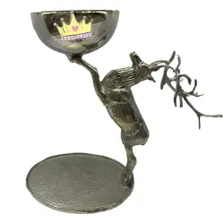 کاسه و شیرینی خوری دو طبقه گوزن ایستاده نقره ای