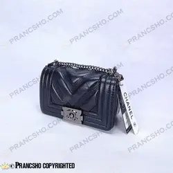 کیف پاسپورتی شنل مدل گلدوزی هفتی مشکی کوچک