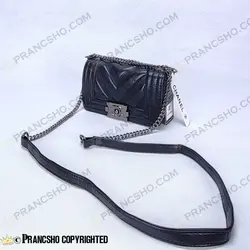 کیف پاسپورتی شنل مدل گلدوزی هفتی مشکی کوچک