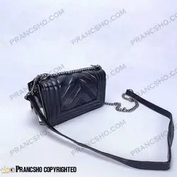 کیف پاسپورتی شنل مدل گلدوزی هفتی مشکی کوچک