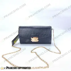 کیف پول پاسپورتی فندی مشکی طرح پوست ماری