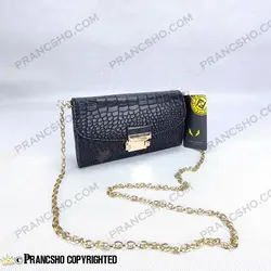 کیف پول پاسپورتی فندی مشکی طرح سنگی