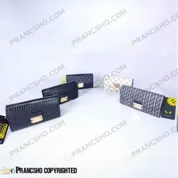 کیف پول پاسپورتی فندی مشکی طرح سنگی