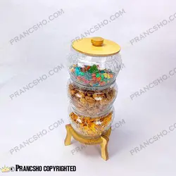 کندی سه طبقه کروی پایه چوبی