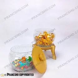 کندی سه طبقه کروی پایه چوبی