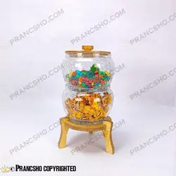 کندی سه طبقه کروی پایه چوبی