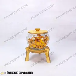 کندی سه طبقه کروی پایه چوبی