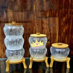 کندی سه طبقه کروی پایه چوبی