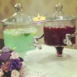 کلمن استوانه‌ یک طبقه شیشه‌ای پایه بلور