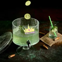 کلمن استوانه‌ یک طبقه شیشه‌ای پایه بلور