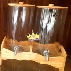 کلمن شیشه ای دوقلو استوانه ای با پایه چوبی طرح موناکو