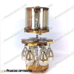 کلمن بار شیشه ای 6 نفره با گیلاس (جام) و شات