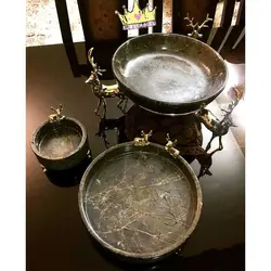 میوه خوری (آجیل خوری) استوانه ای سنگی بزرگ لبه دار