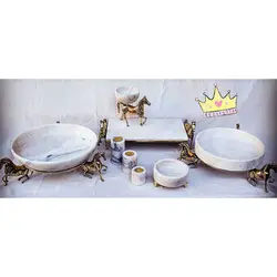 میوه خوری (آجیل خوری) استوانه ای سنگی بزرگ لبه دار