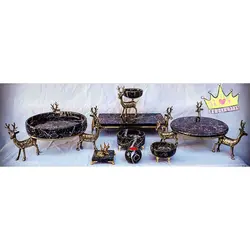 میوه خوری (آجیل خوری) استوانه ای سنگی بزرگ لبه دار