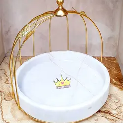 استند پذیرایی سنگی سینی و قفس طرح پروانه یک طبقه