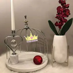 استند پذیرایی سنگی سینی و قفس طرح پروانه یک طبقه