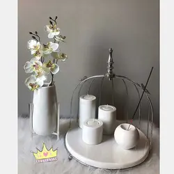 استند پذیرایی سنگی سینی و قفس طرح پروانه یک طبقه