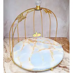 استند پذیرایی سنگی سینی و قفس طرح پروانه یک طبقه