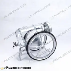 کلمن طرح توپ جنگی با پایه درشکه نقره ای