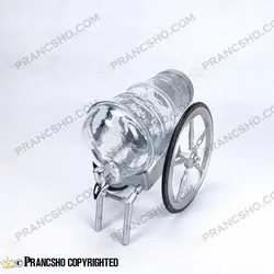 کلمن طرح توپ جنگی با پایه درشکه نقره ای