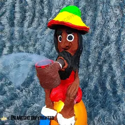 جا عودی کوتاه پایه سفالی طرح باب مارلی پیپ دار