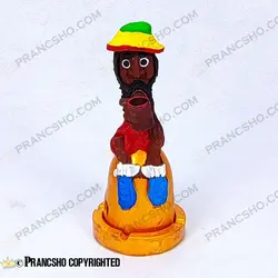 جا عودی کوتاه پایه سفالی طرح باب مارلی پیپ دار