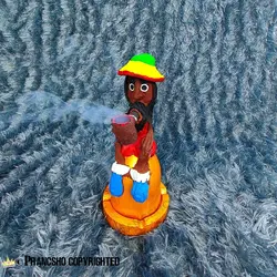 جا عودی کوتاه پایه سفالی طرح باب مارلی پیپ دار