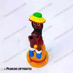 جا عودی کوتاه پایه سفالی طرح باب مارلی پیپ دار