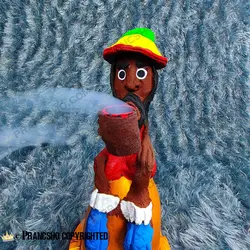 جا عودی کوتاه پایه سفالی طرح باب مارلی پیپ دار