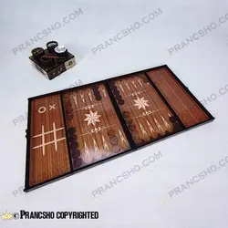 مجموعه بازی های مسافرتی باکس چوبی با کیف چرمی