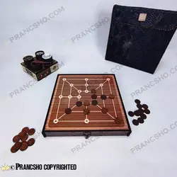 مجموعه بازی های مسافرتی باکس چوبی با کیف چرمی