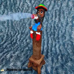 جا عودی بلند پایه چوبی طرح باب مارلی سیگاری