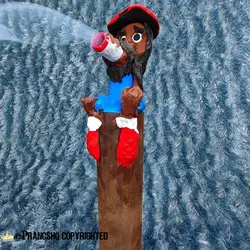 جا عودی بلند پایه چوبی طرح باب مارلی سیگاری