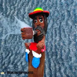 جا عودی بلند پایه چوبی طرح باب مارلی پیپ دار