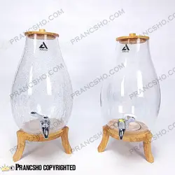 کلمن شیشه ای خمره‌ای طرح اریکا شیشه الماسی (تَرَک دار)