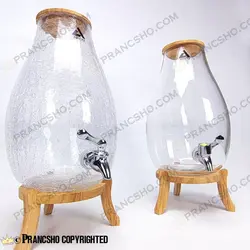 کلمن شیشه ای خمره‌ای طرح اریکا شیشه الماسی (تَرَک دار)