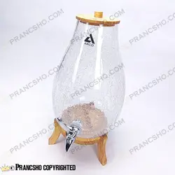 کلمن شیشه ای خمره‌ای طرح اریکا شیشه الماسی (تَرَک دار)