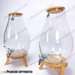 کلمن شیشه ای خمره‌ای طرح اریکا شیشه الماسی (تَرَک دار)